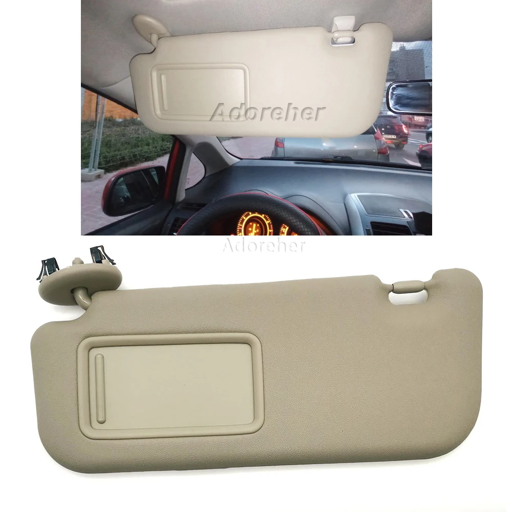 

Car Front Sun Visor Panel With Makeup Mirror Driver Passenger Side Sun Visor for Toyota Yaris 2008 - 2013 Beige Color