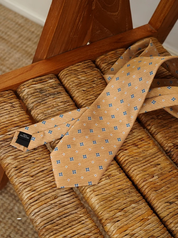 Cultum Vintage Floral Pattern Full Lined 8cm Men's Casual Business Tie Color Woven Suit Tie for Men Summer Collection