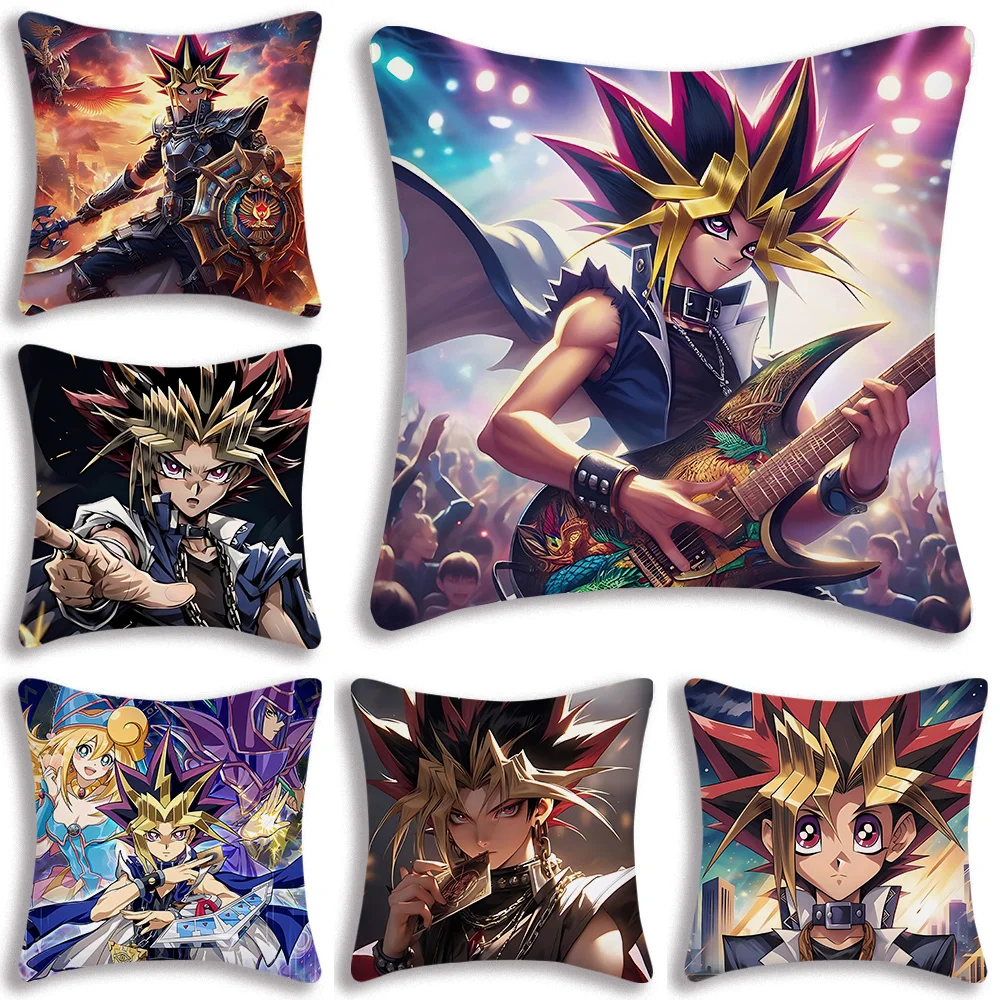 Yu-Gi-Oh Pharaoh Atem Yami Yugi Pillow Covers Cartoon Sofa Decorative Home Double-sided Printing Short Plush Cute Cushion Cover