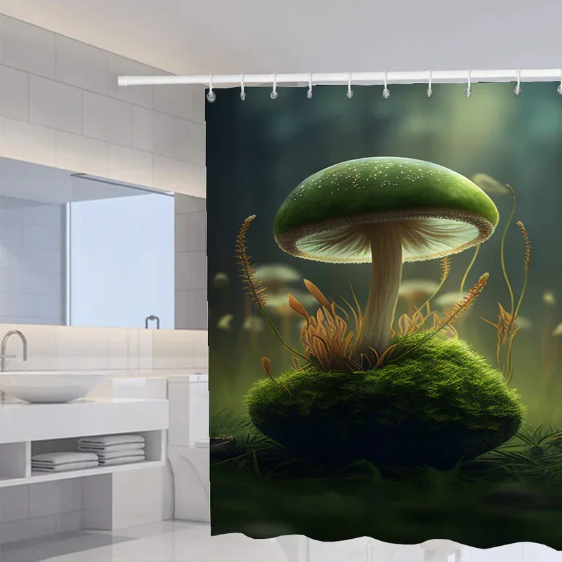 Fantasy mushroom shower curtain for bathroom accessories set folding partition curtains bath bedrooms houses rooms quarto the