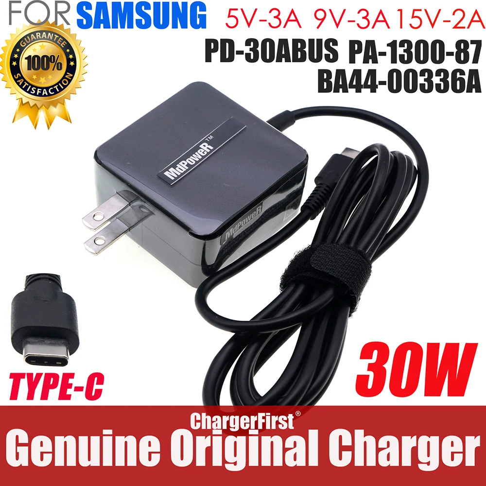PD-30ABUS PA-1300-87 BA44-00336A 30W USB-C AC Adapter for SAMSUNG Galaxy Book Notebook 9 5V 9V 15V Type-C Charger