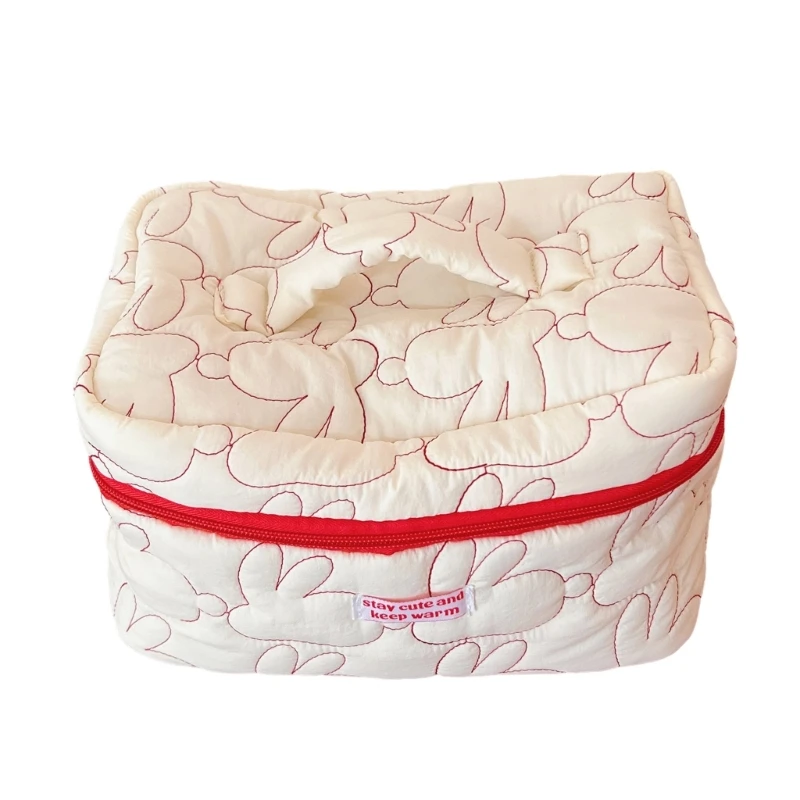 Large Makeup Bag for Women Girls Female Rabbit Cosmetic Bag Travel Toiletry Bags Quilted Cosmetic