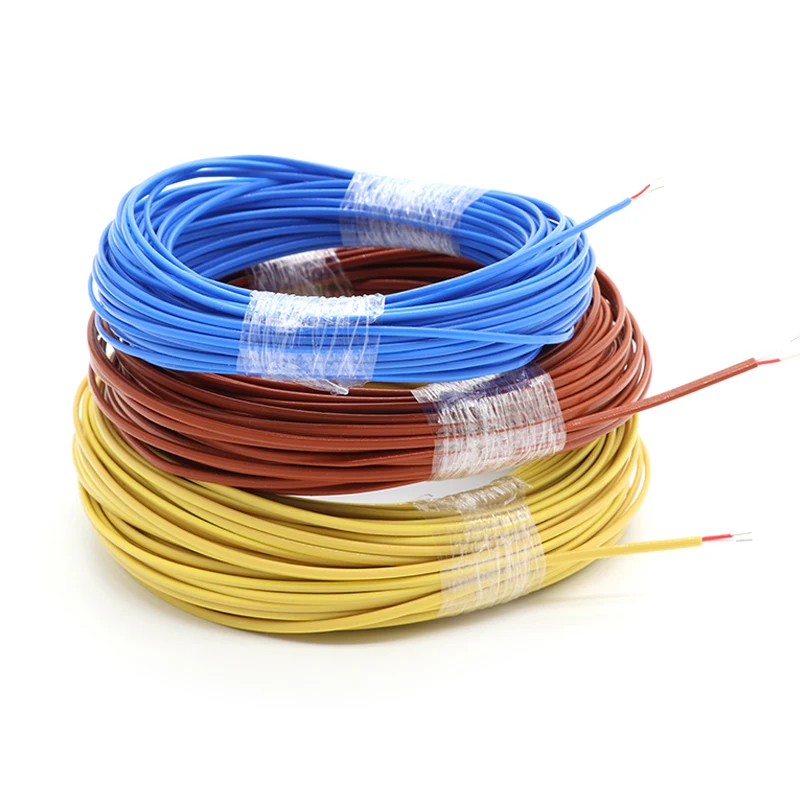 2~50m K J T Type Thermocouple Wire 2 Cores PTFE Insulator Electronic Line High Temperature Measuring Compensation Cable