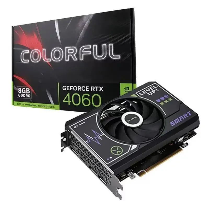 Used Hot Selling Colourful GeForce RTX 4060 Mini 8G GDDR6 Fan Esports Design Desktop Game Independent Graphics Card