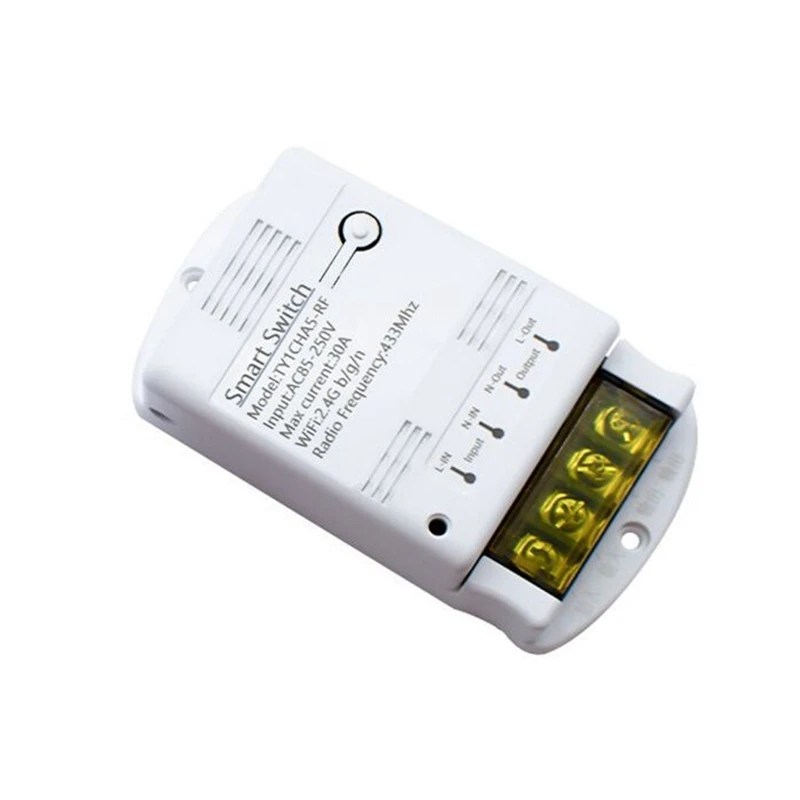 Tuya Wifi 30A Relay Module 85-250V Smart Switch DIY 433MHZ RF Controller APP Voice Relay Timer Remote Control-A28R