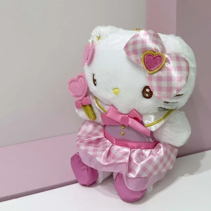 Sanrios novo bonito hellokittys suporte amor varinha mágica boneca de pelúcia menina saco charme anime kawaii fada varinha chaveiro presente aniversário