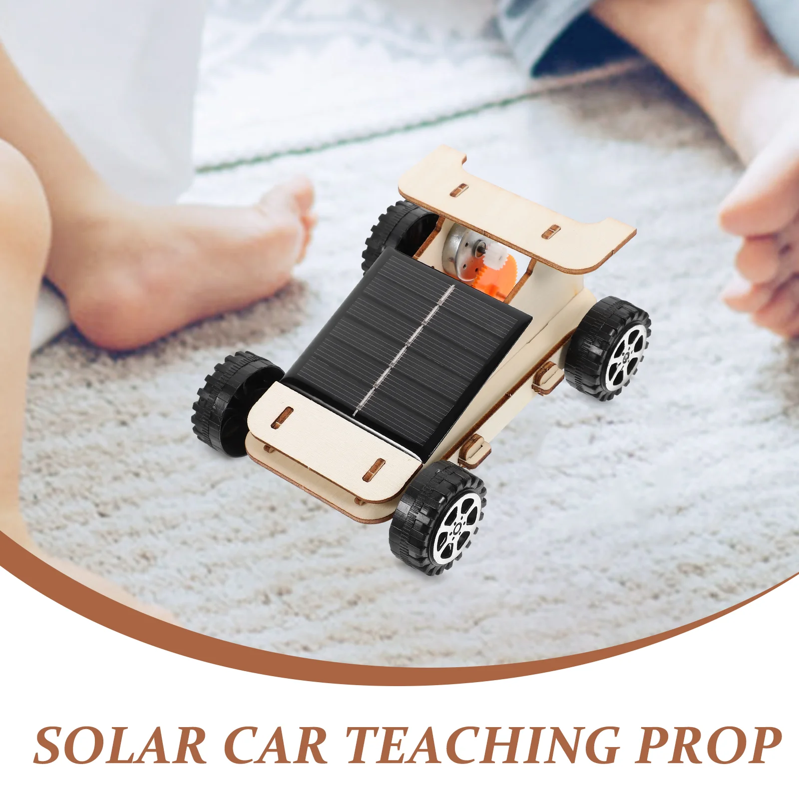 Solar Car Assemble Wooden Toy Educational Prop Schools Vehicle Model Making Kit Teaching Toys