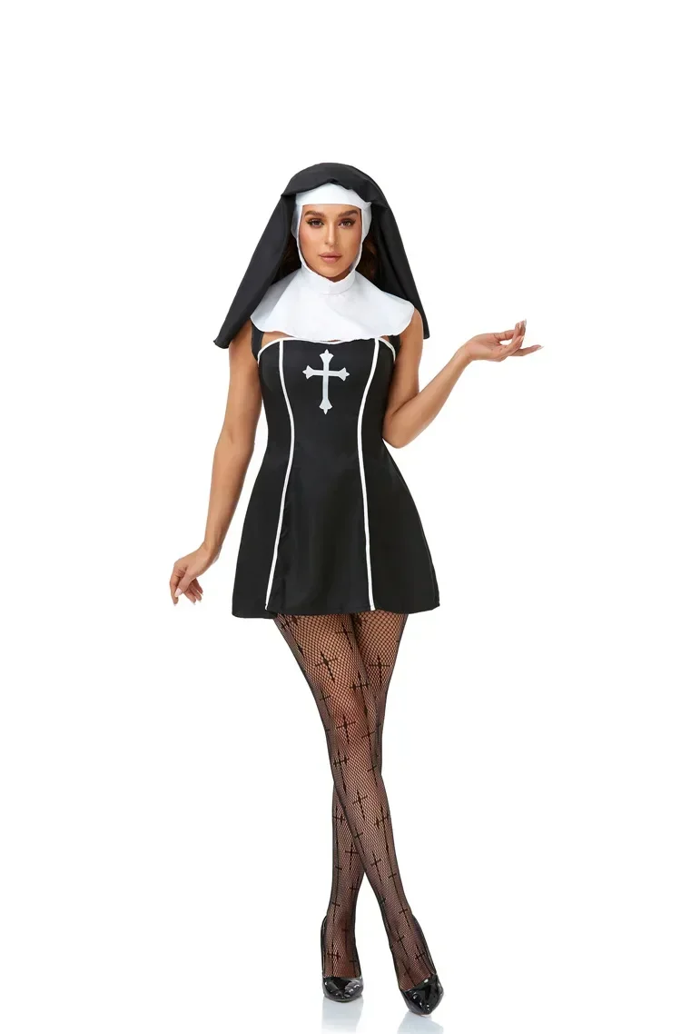 Costume de fête de pâques pour Halloween, Cosplay, nonne Sexy pour adulte, jeu de rôle sur scène, robe de soirée fantaisie