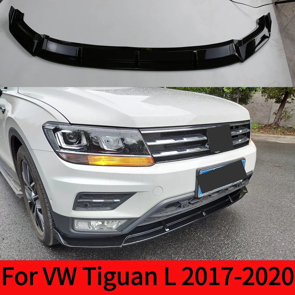 

For VW Tiguan L 2017-2020 Auto Front Bumper Spoiler Front Shovel Lip Splitter Diffuser PP Protect Body Kit Exterior Decoration