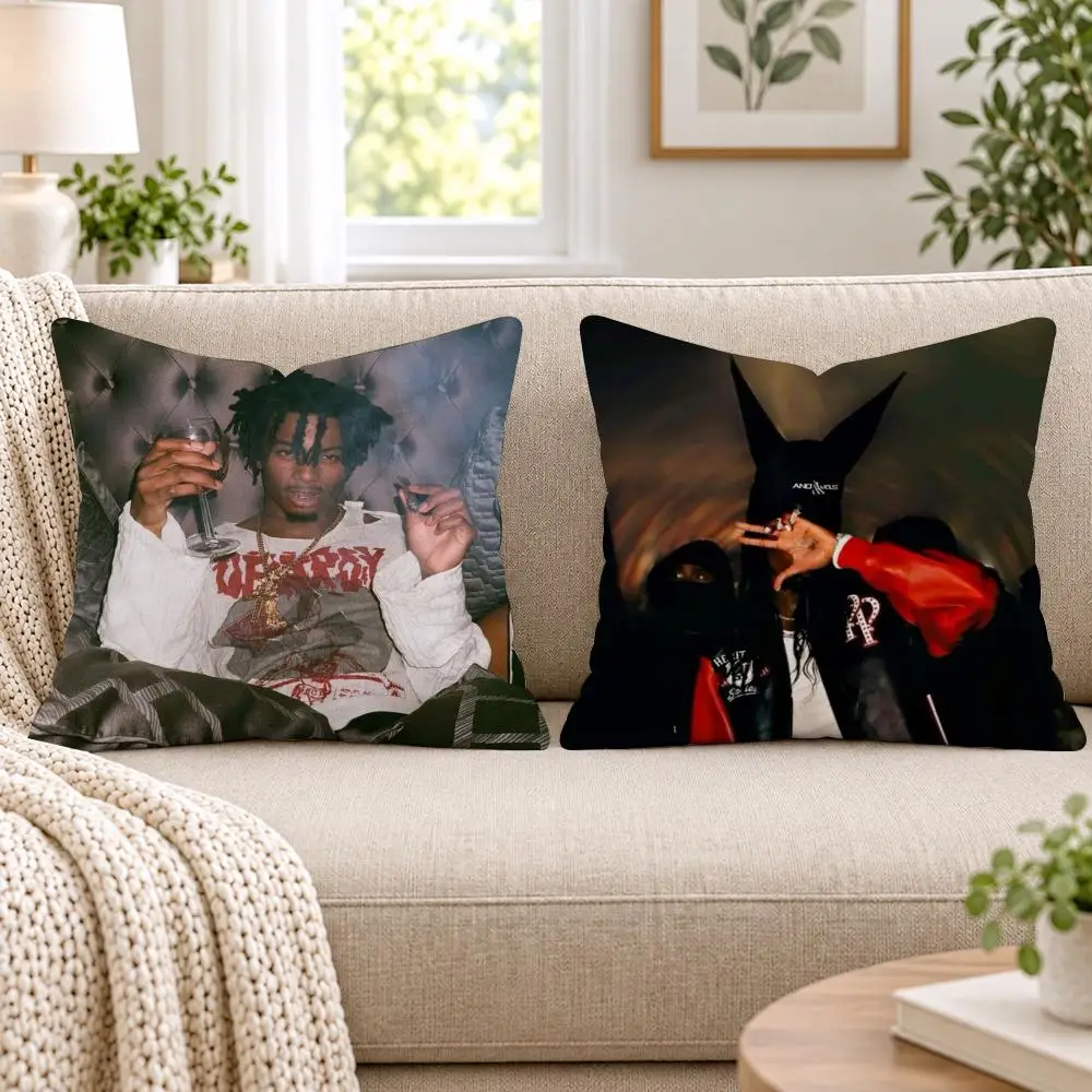 P-Playboi CartiS Cushion Cover Short Plush Double-Sided Printing Sofa Bedroom Living Room Throw Pillow Cover Home Decor