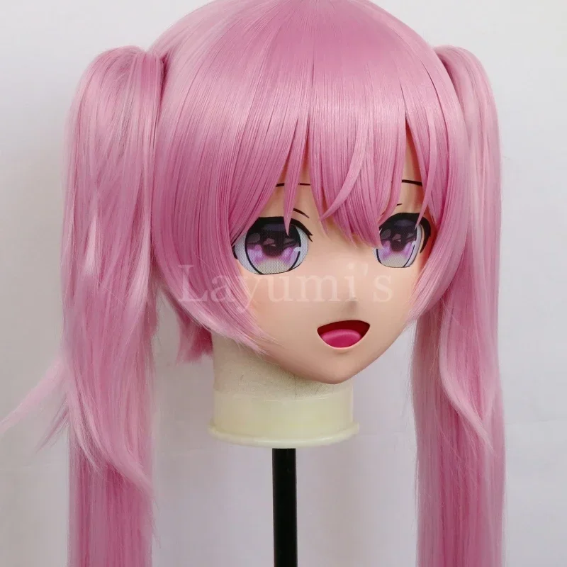 (C006) Customize Character Female/Girl Resin Kig Full Head With Lock Anime Cosplay Japanese Anime Kigurumi Mask