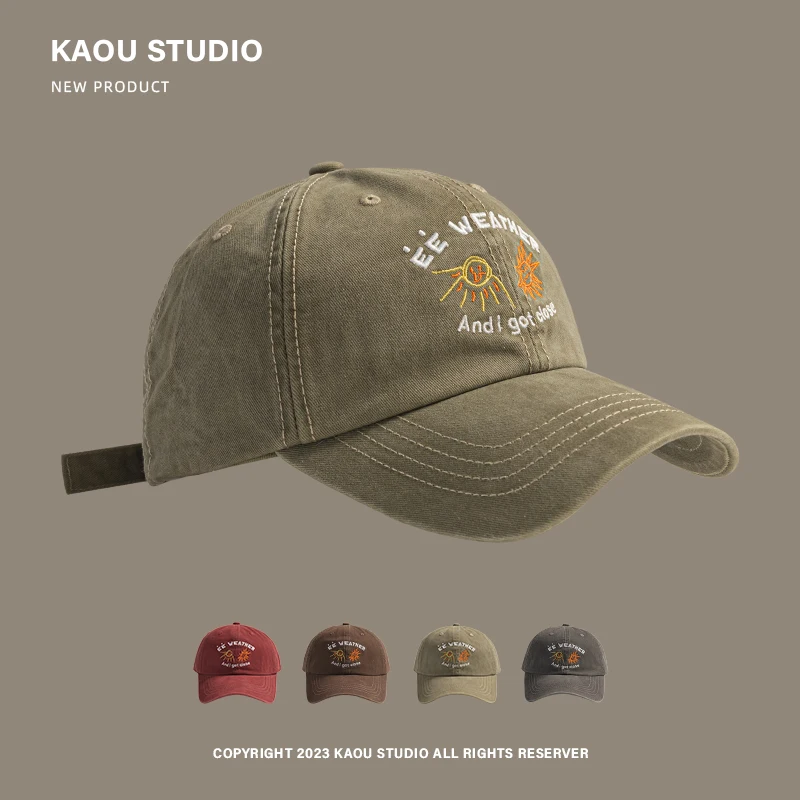 

New American Spring and Autumn Trend Embroidery Street Hip Hop Cap Men and Women Washed Cotton Casual Adjustable Baseball Cap