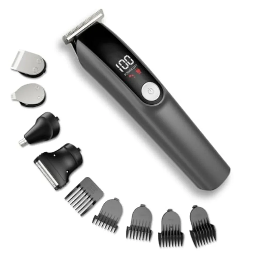 

Beard Trimmer for Men 5 in 1 Electric Razor for Nose Body Face and Mustache Grooming Kit Cordless Hair Clipper Trimmer with Sma