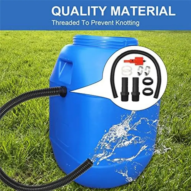 AEE8-Rain Butt Connection Set 2 Water Butt Through 1 Inch 100 Cm Connection Hose 25 Mm And Hole Opener,For Rainwater Barrels