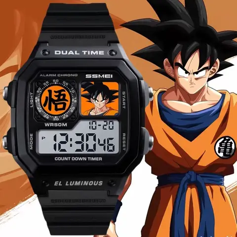 Dragon Ball Son Goku Men Sports Watches Anime Digital Watches Multifunction Waterproof Wristwatch Silicone Electronic Clock Gift