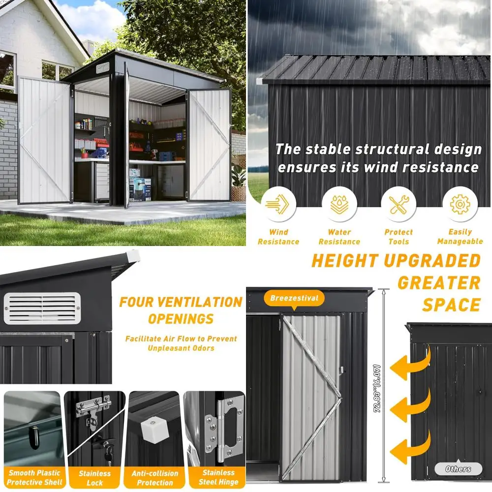 

Трехдверный навес из оцинкованной стали для вертикального хранения — навес с двойным замком и раствором для хранения наклонной крыши