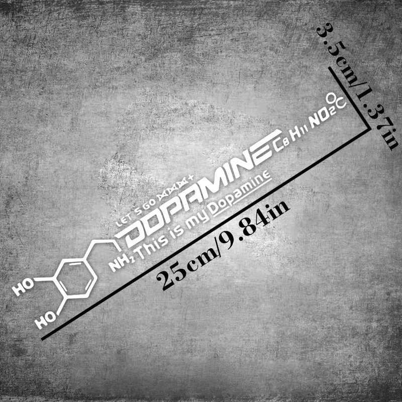 2Pcs Multicolor Dopamine Chemical Structure Vinyl Stickers Waterproof for Bicycle Motorcycle Car DIY Personalized Styling Decor