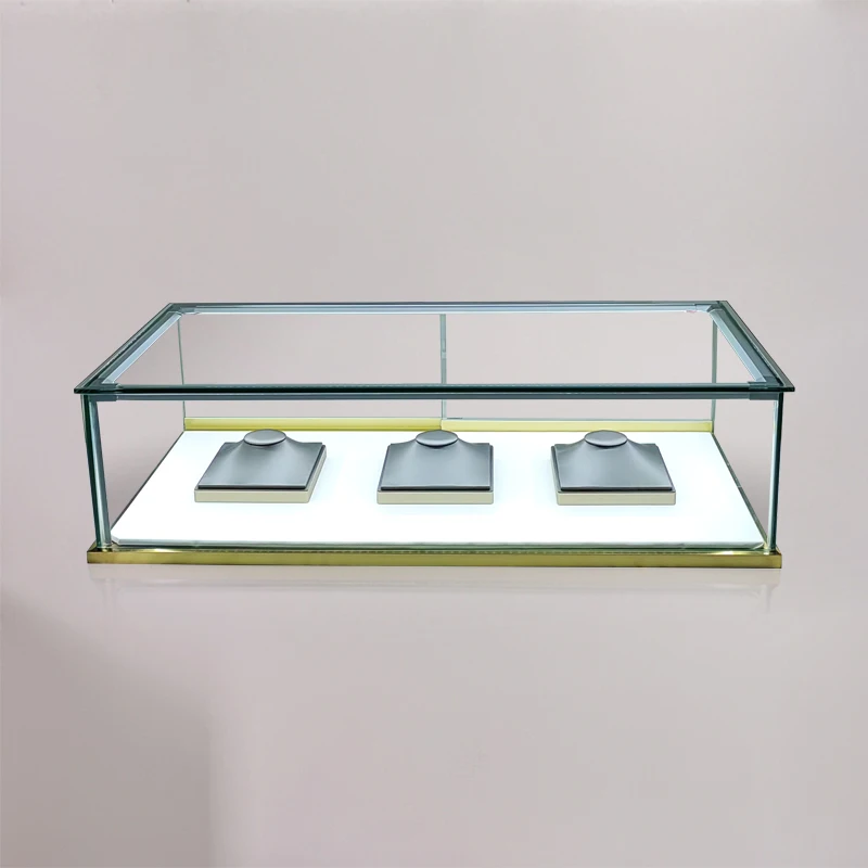 Transparent glass small countertop desktop jewelry display cabinet custom dust-proof storage display cabinet jewelry cabinet