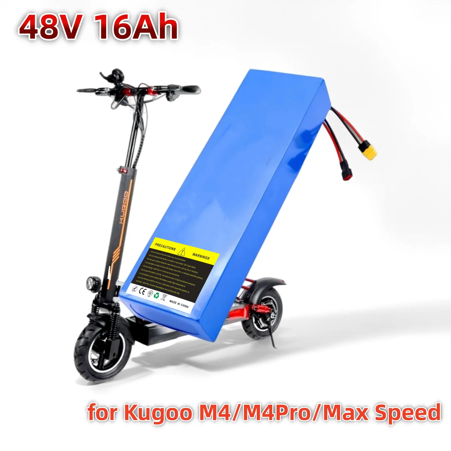 Aleaivy 48V 16Ah 13S5P Lithium Ion Battery for Electric Scooter Built-in 30A BMS Replacement for Kugoo M4/M4Pro/Max Speed