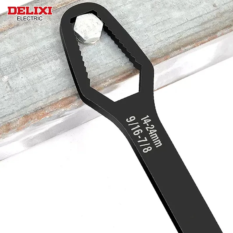 DELIXI ELECTRIC Self-tightening Wrench Adjustable Double-head Torx Multi-purpose HandTool (8-24mm/14-25mm) forVehiclemaintenance