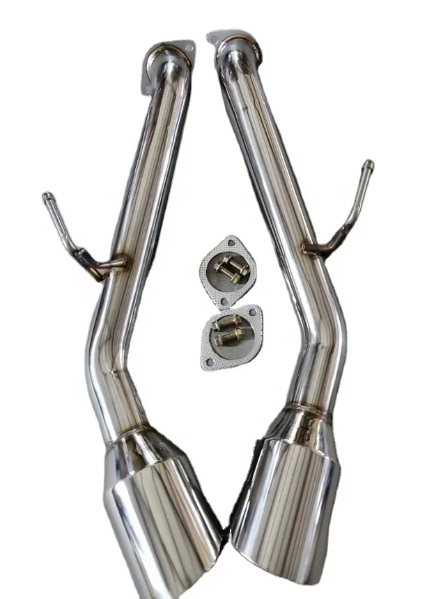 Back Exhaust Pipes for 14-23 In-finiti Q50 (Double Wall SS Tips) Exhaust Down Pipes