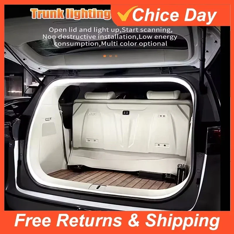 Car High Brightness Trunk Lighting Ambient Light Interior Decoration LED Wiring Free Automatic Sensing Tailgate Light Strip Amag