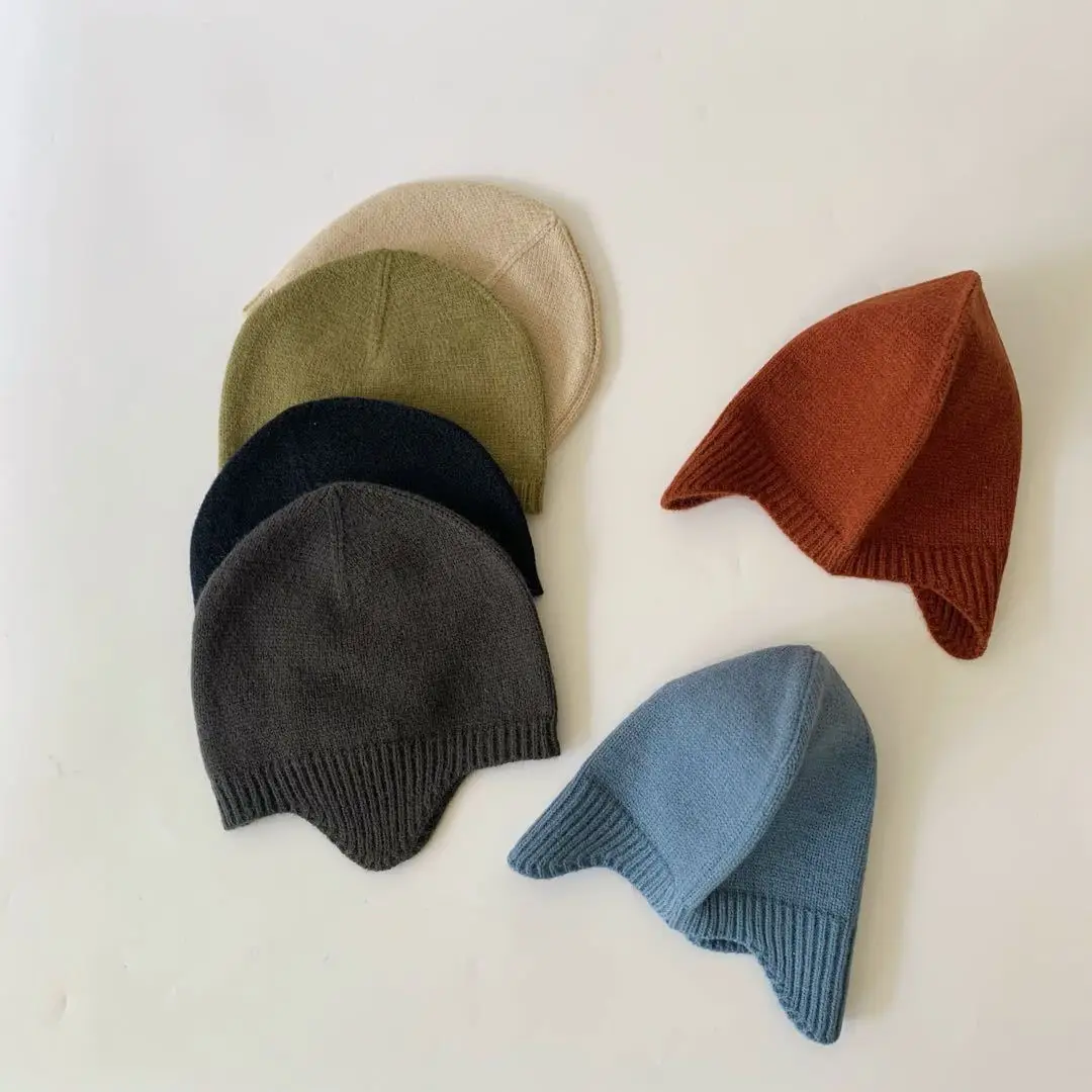 

2025 Baby Knit Hat Korea Style Kids Beanie Cap Toddler Girls Bonnet Cap Winter Baby Boy Hats Newborn Photography Props