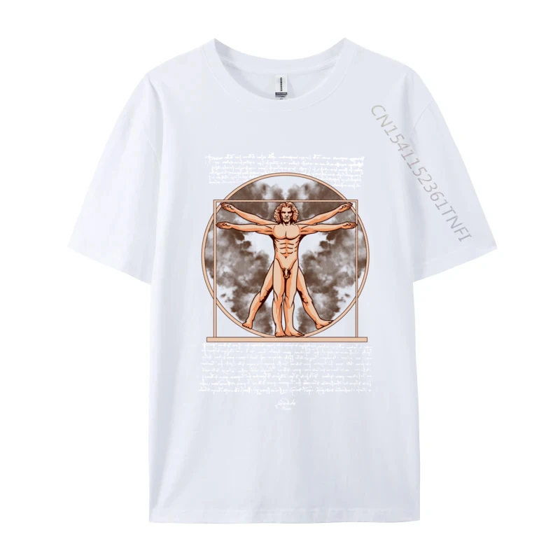 Vitruvian Man Leonardo Da Vinci Funny Art 2024 Discount Men Tshirts Customized Tops & Tees Cotton Normal Tee Shirts Wholesale