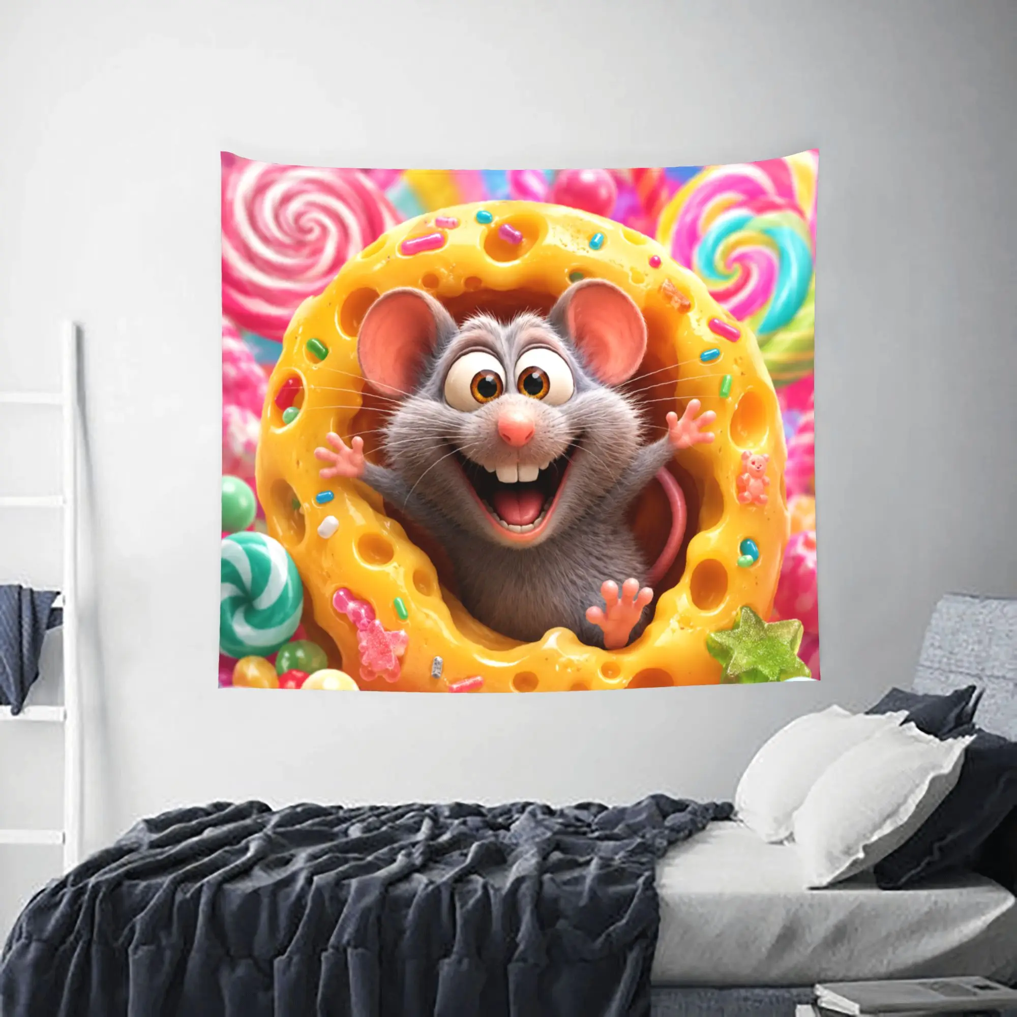 Cute hamster theme Customized Tapestry Bedroom Decoration  Wall Hanging Blanket Tapestry Cool Stuff For Room