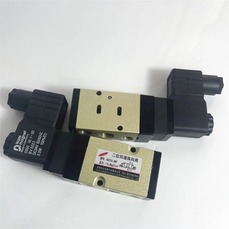 Электромагнитный клапан Wuxi Hengli solenoid valve 4V210-8F two-position four-way reversing valve plate type Пневматика — деталь 3