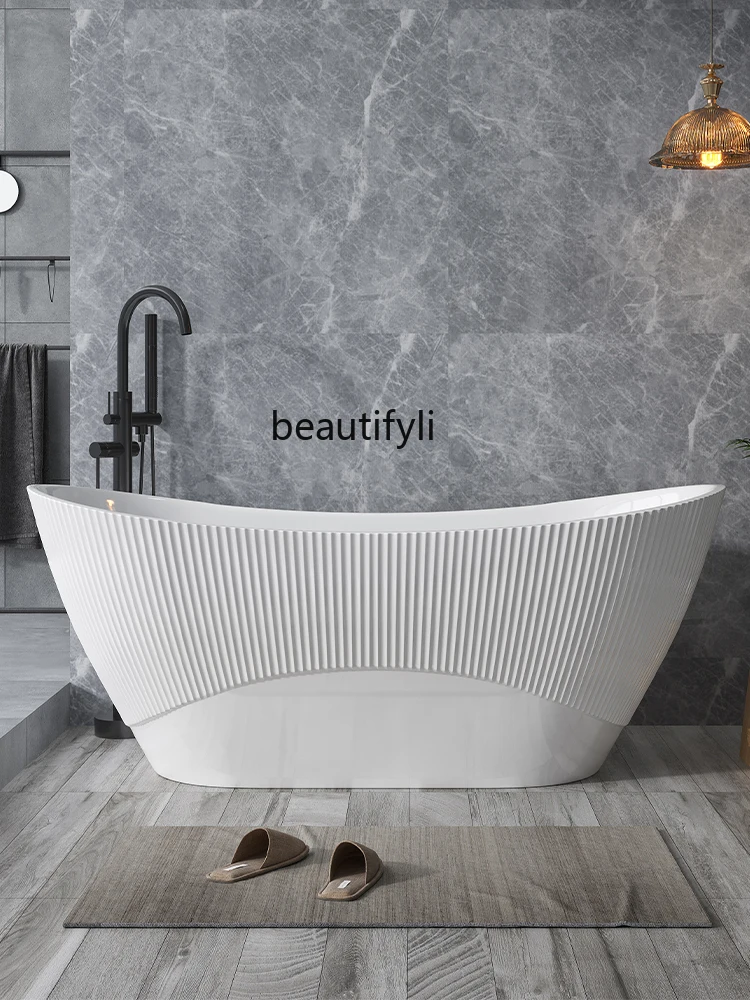 Acrylic Integrated Wave Pattern Hotel Homestay Beauty Salon Independent Household Insulation Bathtub Bathtub