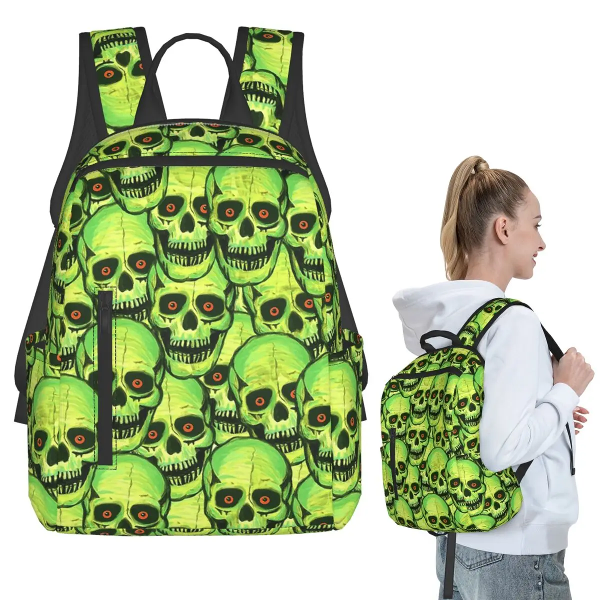 

Skull With Red Eye Pattern Backpack Student BookBag Kids School Bag Computer Shoulder Bags Men Women