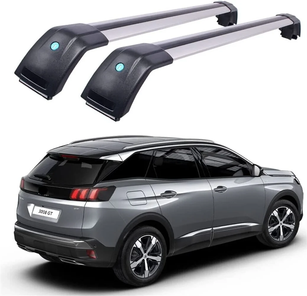 Lockable Roof Rail Rack Cross Bar Crossbar Fits for Peugeot 3008 2016-2020