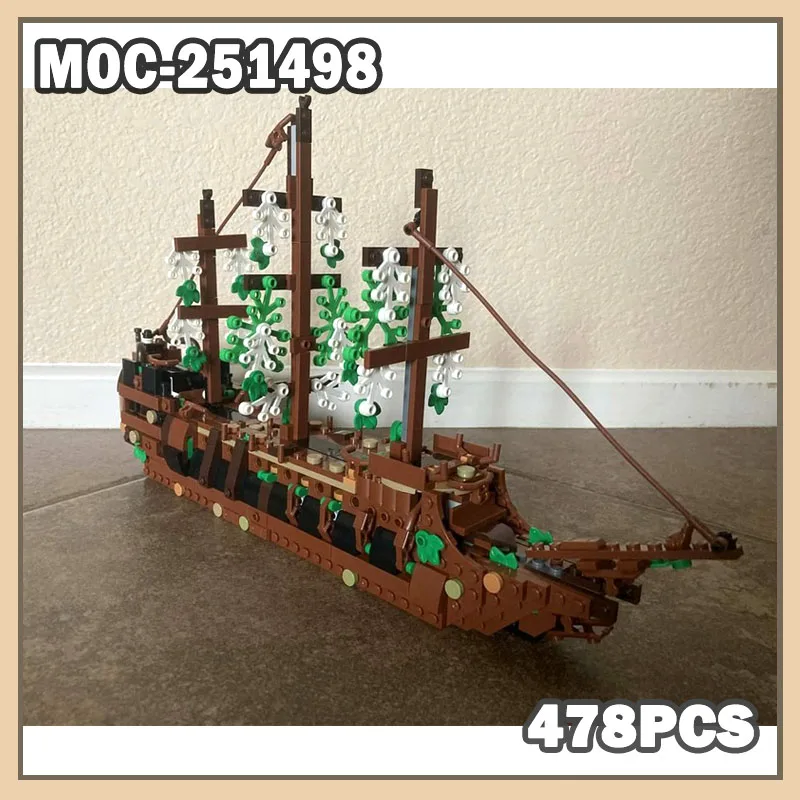 MOC-251498 MOC Pirate Ship Building Block Model Bricks Series Creative Puzzle MOC Gift 478PCS