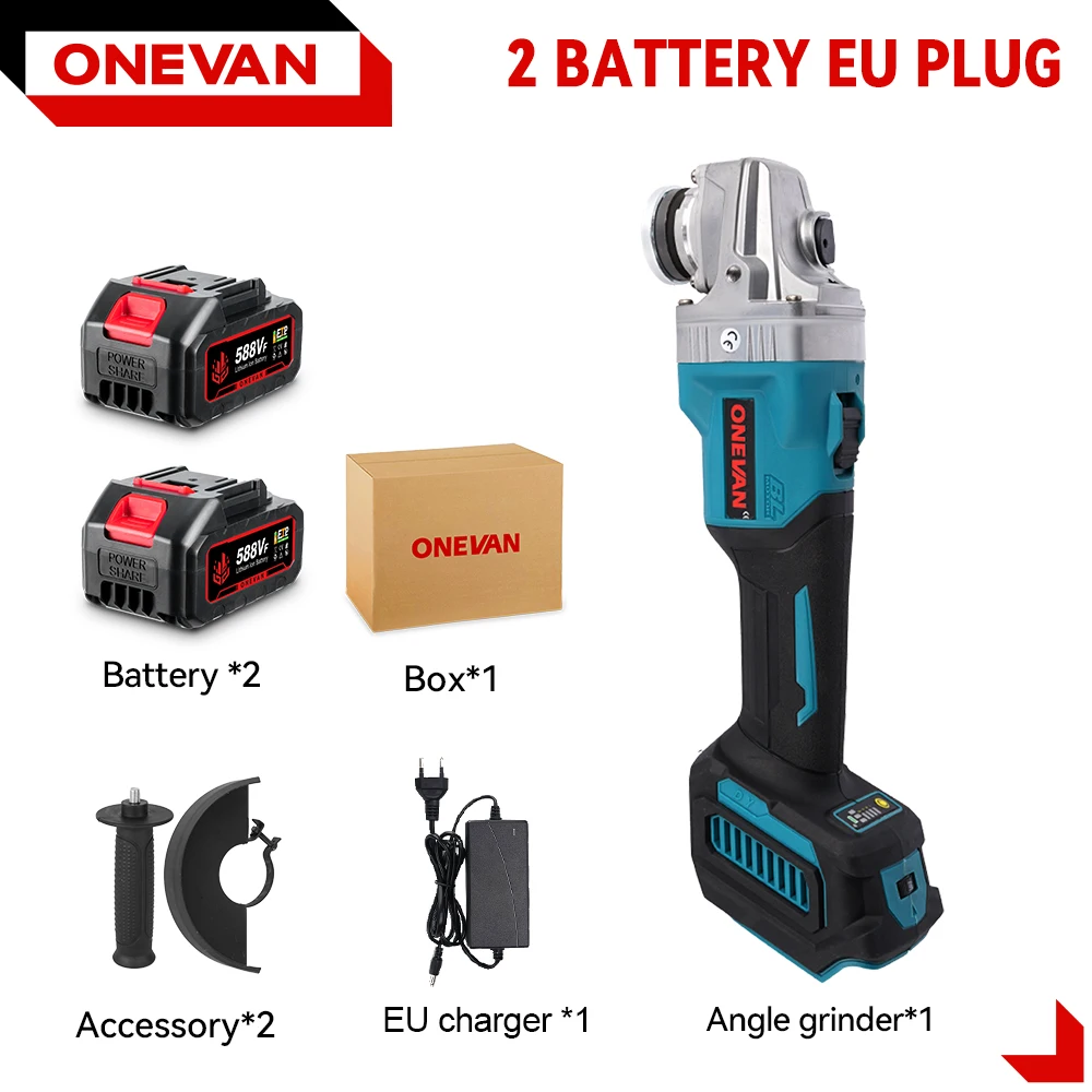 125MM Bürstenlosen Elektrischen Winkel Grinder 6Gang Cordless Schleifen Polieren Metall Holzbearbeitung Power Tool Für Makita 18V Batterie pin