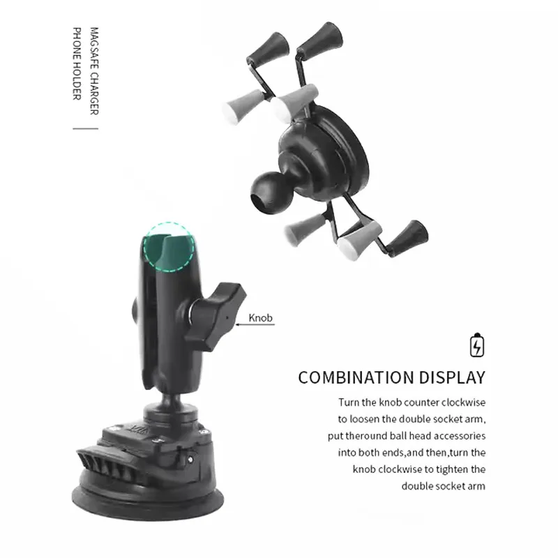 

Поворотный замок на окно автомобиля, крепление на присоске, шаровая головка, розетка, серия беспроводной зарядки, держатель мобильного телефона для крепления Ram X-Grip