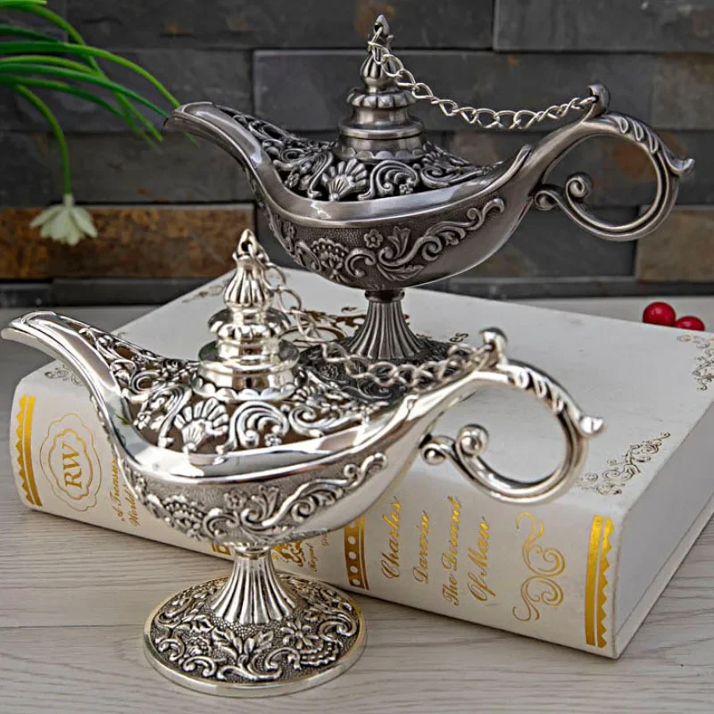 Vintage Legend Lamp Magic Genie Wishing Light Pot Classic Home Tabletop Decor Crafts Display Birthday Gift Wedding Christmas