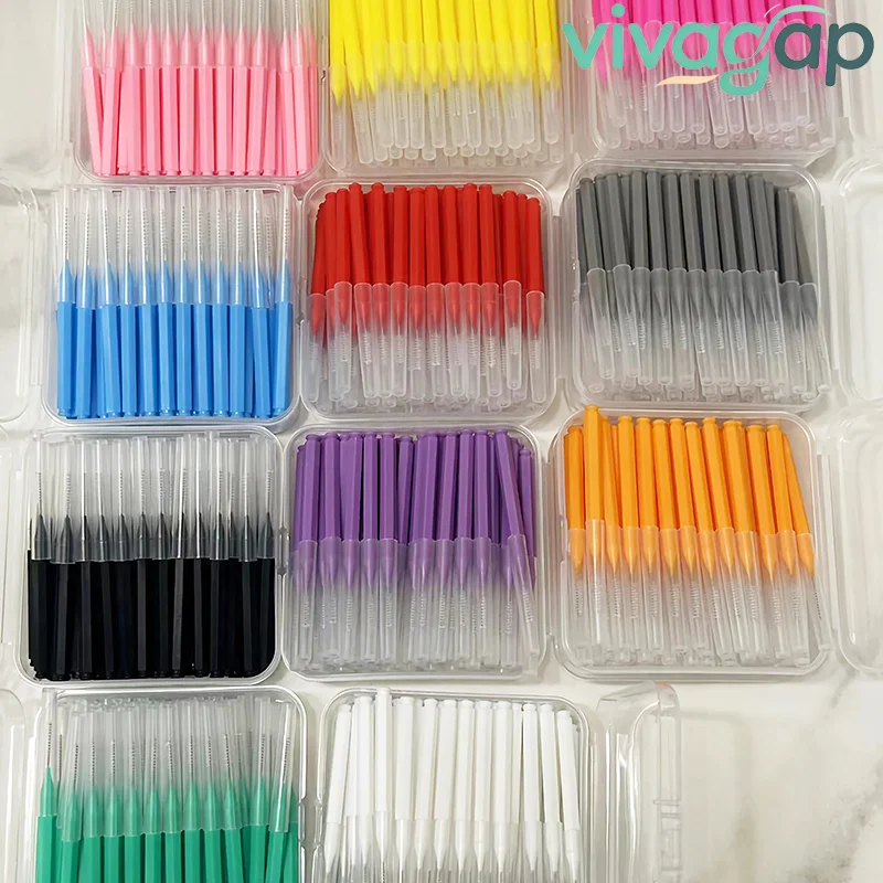 Vivagap 60Pcs Interdental Brush Health Care Tooth 0.6mm-1.2mm Escova Removes Food And Plaque Teeth Oral Hygiene Tool Oral Care