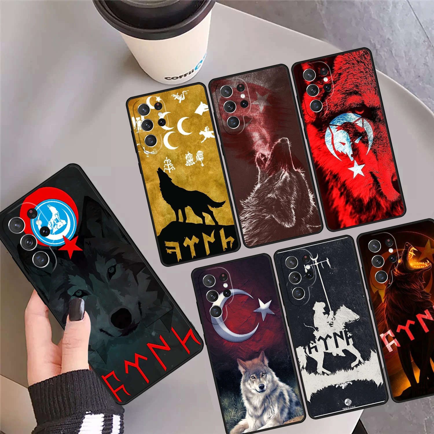 

Чехол для телефона с флагом Турции Турецкого Волка и Турции для Samsung Galaxy S24 S25 Ultra S23 S22 Plus S21fe Lite S20 Note 10 20 Pro