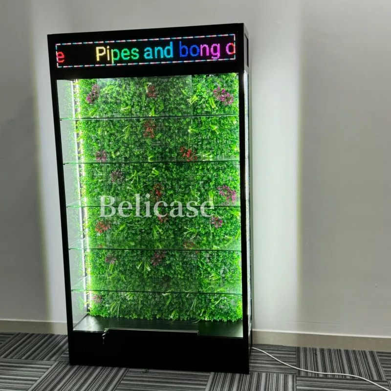 customized.Shop Tall Glass Display Cabinet Aluminum Frame Show Lockable Display Retail Store Glass Showcases