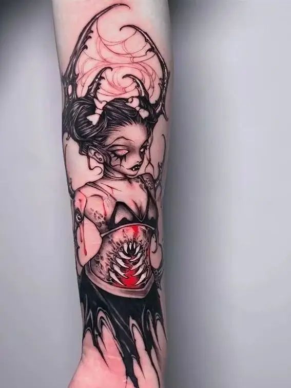 Cool sombre terroriste enfer démon tatouages temporaires imperméable longue durée Art corporel faux tatouage autocollant pour bras cuisses cou taille