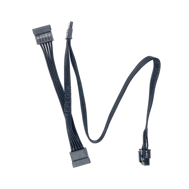 6Pin to 3x SATA Straight HDD SSD Power Cable for Corsair RM1000x, RM850x, RM750x, RM650x Type 4 Modular Power, 18AWG 50+15+15 CM