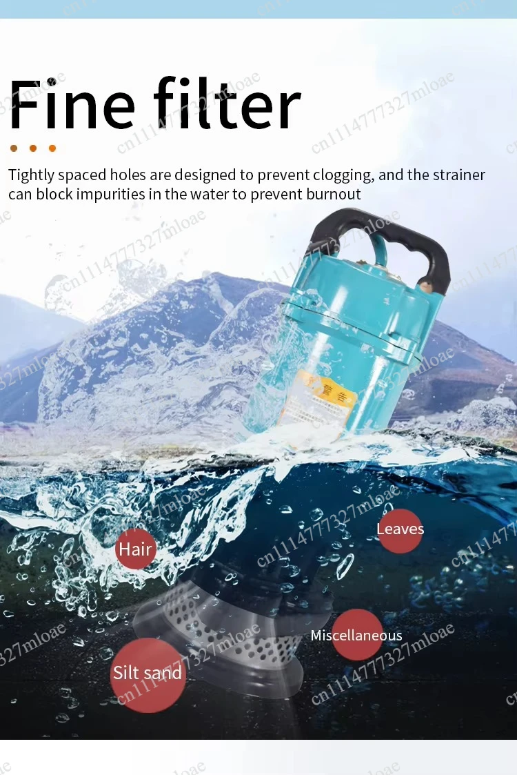 High-quality portable high-flow submersible 20-meter irrigation purification pump