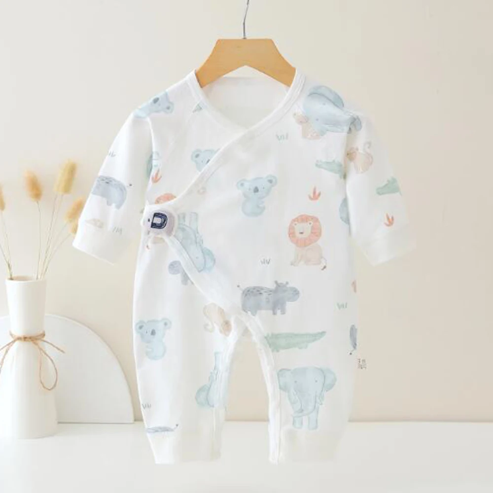 Baby Boy Jumpsuit Long Sleeve 100% Cotton Animal Print Spring Autumn Newborn Clothes 0-6 Months Baby Girl Romper