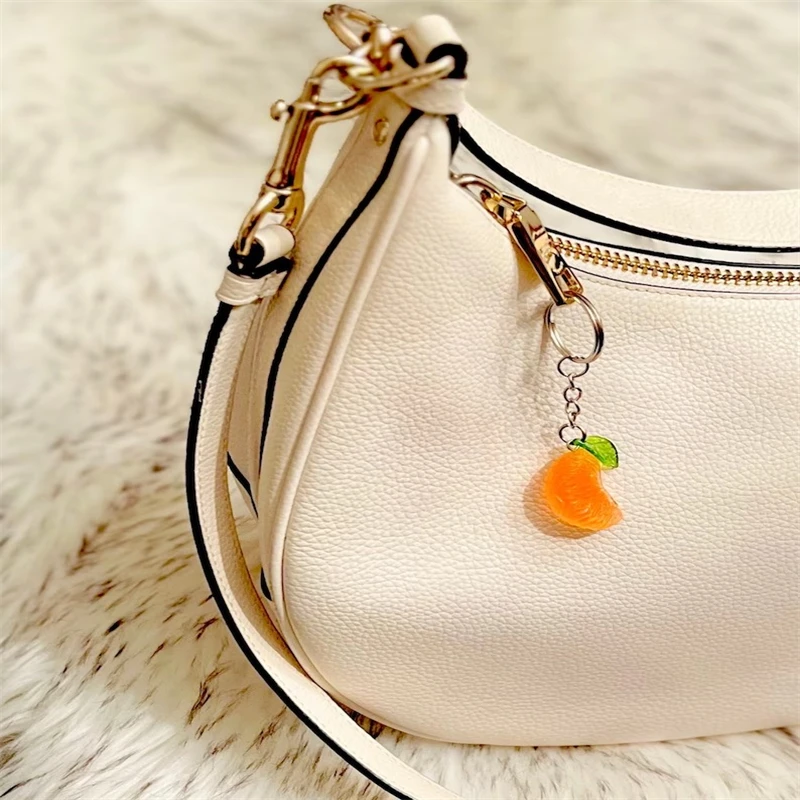 Tangerine /Mandarin KeyChain - Food/ Fruit/ Refreshing Orange Piece Realistic Key Chain