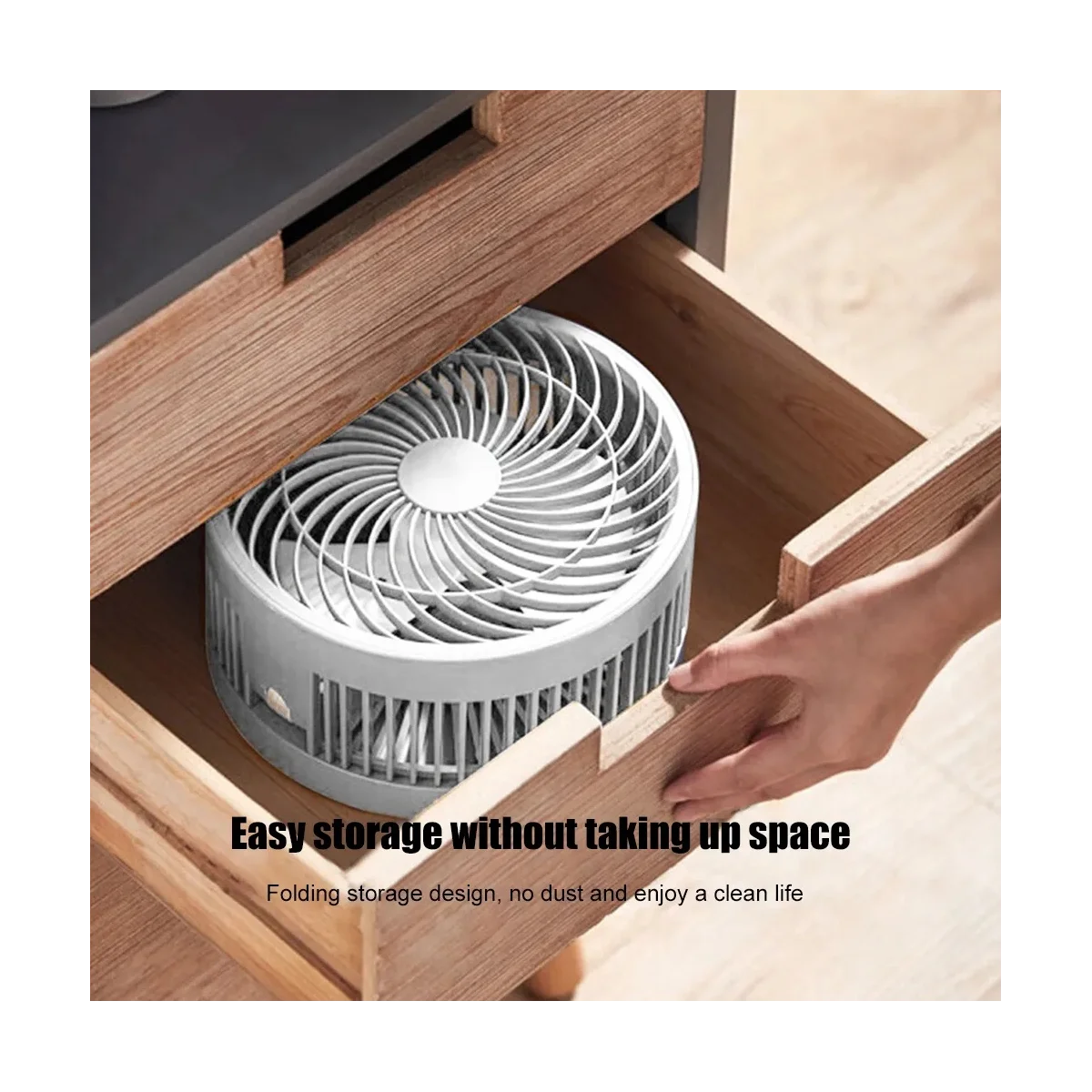 7200MAh مروحة محمولة قابلة للشحن مروحة تلسكوبية صغيرة قابلة للطي منخفضة الضوضاء مروحة تبريد كهربائية للمنزل في الهواء الطلق C-A59E