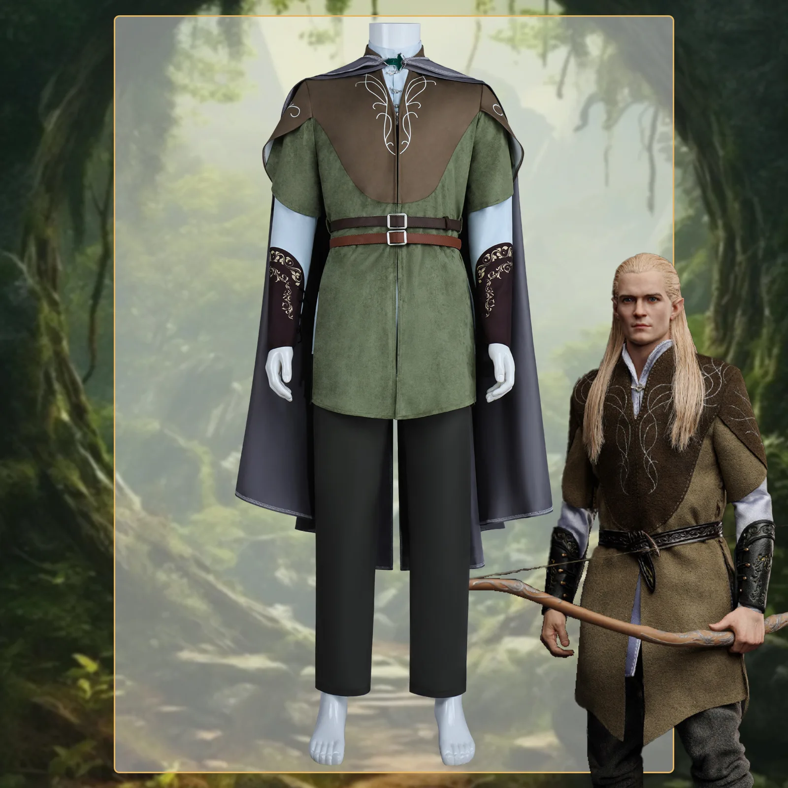 

The Elf Prince Full Set With Cloak Lord of the Rings The Fellowship of the Ring Legolas Cosplay Costume