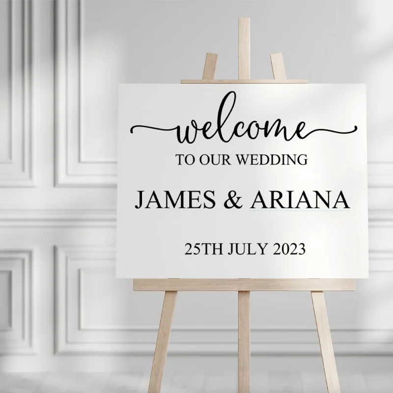 Customized Welcome Mirror Vinyl Sticker Personalized Names and Date Wall Decal Wedding Party Decor Wedding Sign Vinyl Mural S627