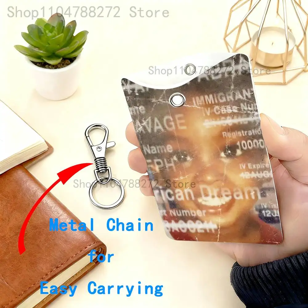 حافظة بطاقات 21 S-Savage Premium PU مع حلقة تسلق معدنية، تصميم قابل للتخصيص للاستخدام اليومي