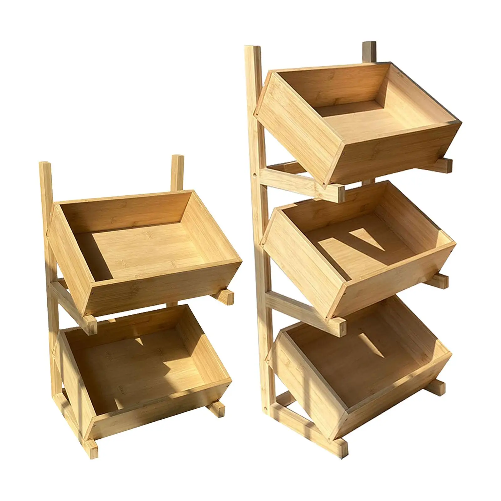 

Floor Shelf, Storage Rack, Wear Resistant Organization Balcony Decor for Kitchen Fruit Vegetables